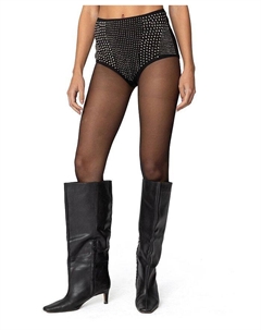 Микро-шорты со стразами, черный Edikted