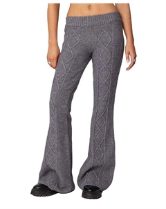 Расклешенные брюки Ray Cable Knit, серый Edikted