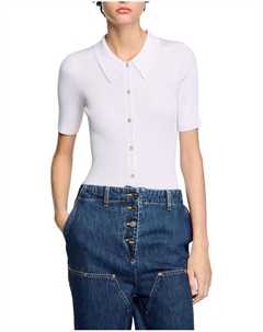 Топ-поло из трикотажного полотна, белый Sandro