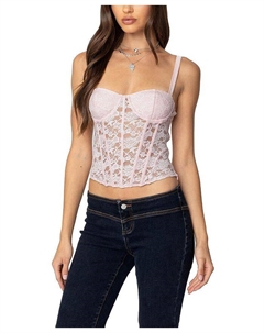 Корсет Drew Sheer Lace Cupped, розовый Edikted