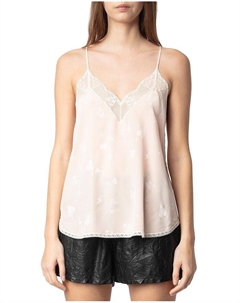 Шелковая кофточка с принтом «вспышка сердца» от Christy, розовый Zadig&voltaire