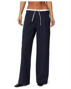 Брюки Peekaboo в полоску с завязками, синий Edikted