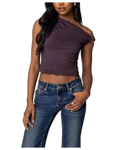 Абстрактное металлическое кольцо Асимметричный топ, фиолетовый Edikted