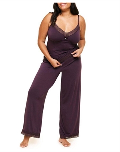 Пижамный комплект Suzanna большого размера из сорочки и брюк, фиолетовый Adore me