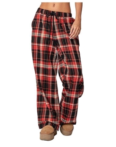 Широкие брюки Lounge Around Plaid, красный Edikted
