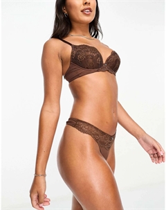 Коричневые сексуальные кружевные стринги Ann summers