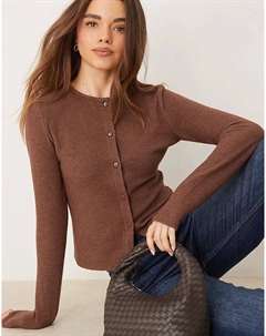 Кардиган с начесом, усаженный в шоколадный цвет Asos design