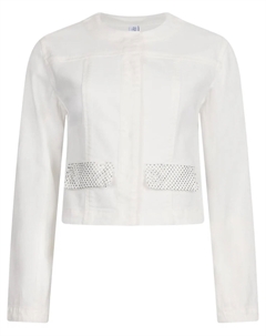 Джинсовая куртка со стразами, белый Liu jo