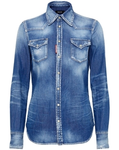 Джинсовая рубашка с эффектом потертости, синий Dsquared2