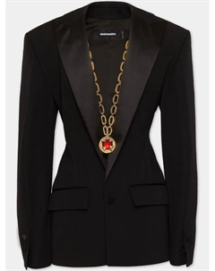 Однобортный пиджак с заостренными лацканами, черный Dsquared2