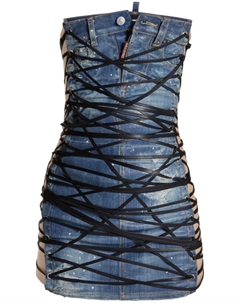 Джинсовое платье с корсетом, синий Dsquared2