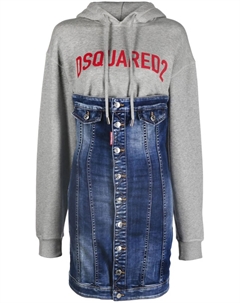 Платье-худи с контрастной вставкой и логотипом, синий Dsquared2