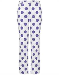 Брюки в горох, белый Moschino