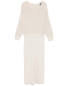 Платье миди с люрексом, нейтральный Elisabetta franchi