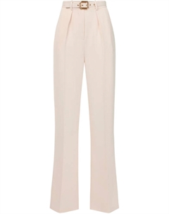 Креповые брюки с поясом, нейтральный Elisabetta franchi