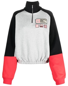 Джемпер со вставками и нашивкой-логотипом, серый Dsquared2