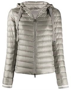 Стеганый пуховик с капюшоном, серый Herno