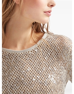 Платье с вышивкой, золотой Brunello cucinelli