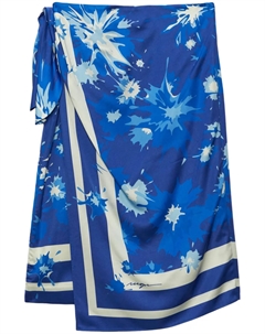 Юбка миди с принтом, синий Msgm