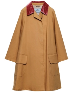 Плащ с капюшоном, коричневый Prada