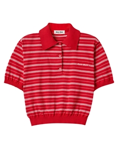 Рубашка поло с логотипом, красный Miu miu