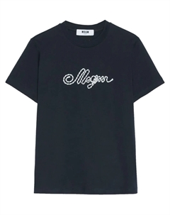 Футболка с аппликацией логотипа, синий Msgm