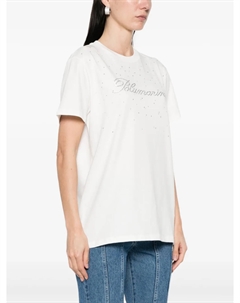 Футболка с декорированным логотипом, белый Blumarine