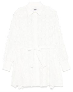 Мини-платье с 3D-деталями, белый Msgm