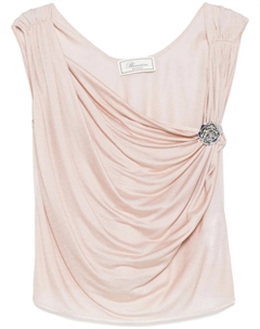 Креповый топ без рукавов, розовый Blumarine