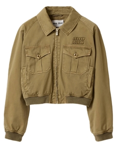 Бомбер на молнии, зеленый Miu miu