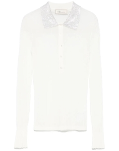 Рубашка поло в рубчик, белый Blumarine