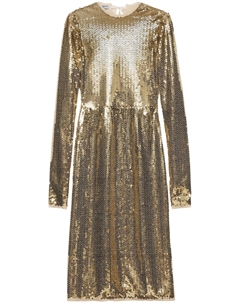 Платье с пайетками, золотой Prada
