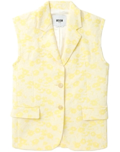 Жаккардовый жилет с цветочным узором, желтый Msgm