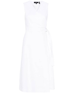 Платье-миди без рукавов с запахом, белый Theory
