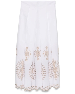 Юбка миди с вышивкой, белый Eleventy