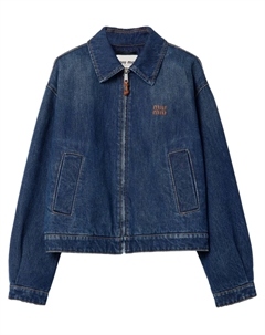 Джинсовая куртка дальнобойщика, синий Miu miu