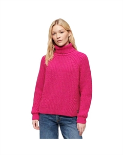 Свитер Slouchy Stitch high neck, розовый Superdry