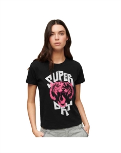 Футболка Indigo Workwear Cap Lo-Fi Rock Graphic Fitted, розовый Superdry