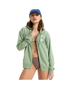 Толстовка Surf Stoked Terry full zip, зеленый Roxy