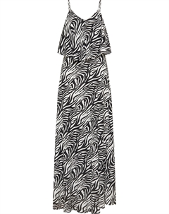 Платье Damen Maxi Mit Zebra Print, черный Faina