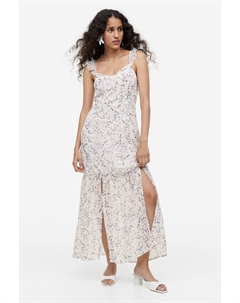 Шифоновое платье с открытой спиной, белый H&m