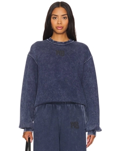 Свитшот essential terry crew с объемным логотипом, черный Alexander wang