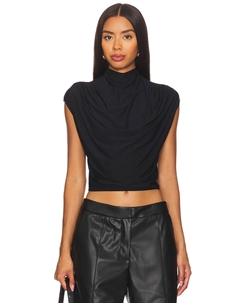 Укороченный топ с драпировкой цвета масла, черный Commando