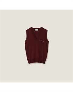 Шерстяной свитер без рукавов, мультиколор Miu miu