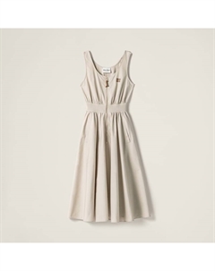 Платье-Панама из хлопка, бежевый Miu miu