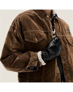 Флокированная куртка из стираной шамбре, коричневый Miu miu