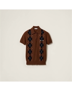 Рубашка поло из кашемира, коричневый Miu miu