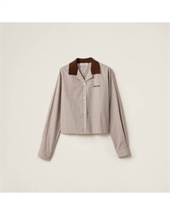 Клетчатая рубашка, бежевый Miu miu