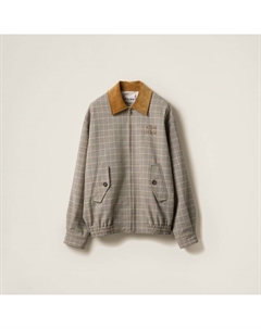 Куртка из ткани в клетку двойного плетения, коричневый Miu miu