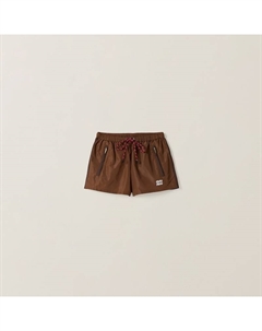 Шорты из технической ткани, коричневый Miu miu